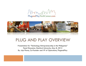 PLUG AND PLAY OVERVIEW - US-Asia Technology Management