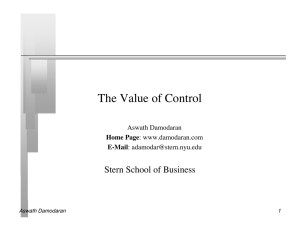The Value of Control - NYU Stern School of Business