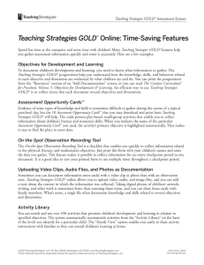 Teaching Strategies GOLD® Online: Time
