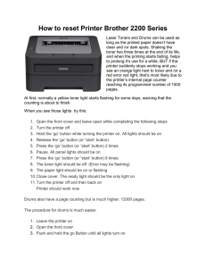 How to reset Printer Brother 2200 Series