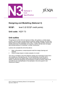 Designing and Modelling (National 3) SCQF: level 3 (6 SCQF credit