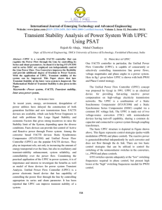 Transient Stability Analysis of Power System With UPFC