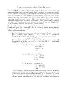 Numerical Methods for First Order Equations