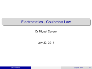 Electrostatics - Coulomb`s Law