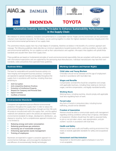 Automotive Industry Guiding Principles to Enhance