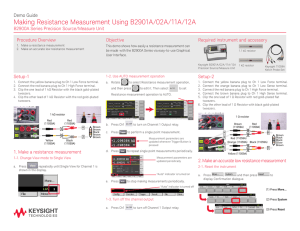 Making Resistance Measurement Using B2901A/02A/11A