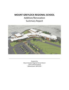 MOUNT GREYLOCK REGIONAL SCHOOL Addition/Renovation