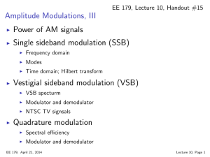 Amplitude Modulations, III Power of AM signals Single sideband