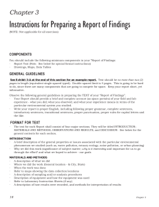 Instructions for Preparing a Report of Findings