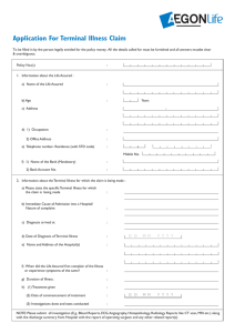 Terminal Illness Application form