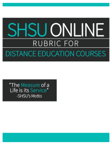SHSU Online Course Rubric