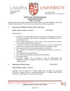 Job Vacancies - Laikipia University
