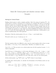 Math 5B: Critical points and absolute extreme values
