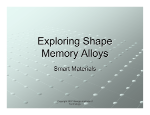 Exploring Shape Memory Alloys