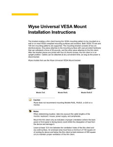 Wyse Universal VESA Mount Installation Instructions