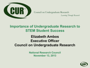 Importance of Undergraduate Research to STEM Student Success