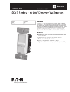 SKYE Series – 0-10V Dimmer Wallstation