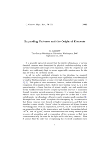 Expanding Universe and the Origin of Elements