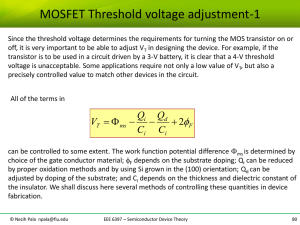 MOSFET Threshold voltage adjustment-1