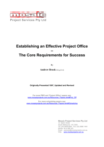 Establishing an Effective Project Office – The Core Requirements for