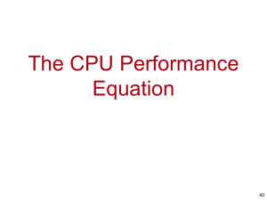 The CPU Performance Equation
