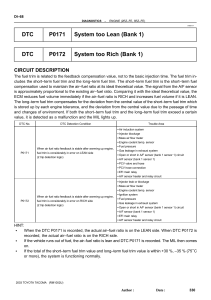 DTC P0171 System too Lean (Bank 1) DTC P0172 System too Rich