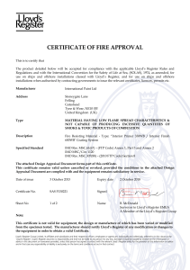 certificate of fire approval