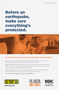 Before an earthquake, make sure everything`s protected.