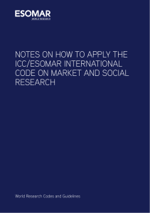Notes On How To Apply ICC/ESOMAR Code