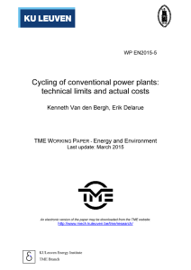 Cycling of conventional power plants: technical limits and actual costs