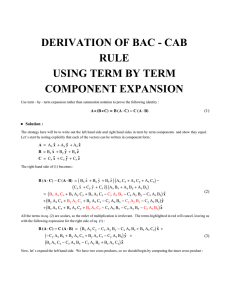 DERIVATION OF BAC - CAB RULE USING TERM BY TERM