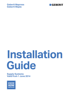 Geberit Supply Systems Installation Guide