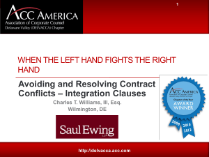 Avoiding and Resolving Contract Conflicts – Integration Clauses