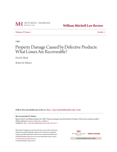 Property Damage Caused by Defective Products