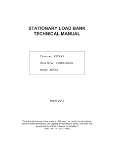 stationary load bank technical manual