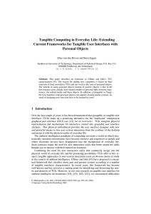 Tangible Computing in Everyday Life: Extending Current