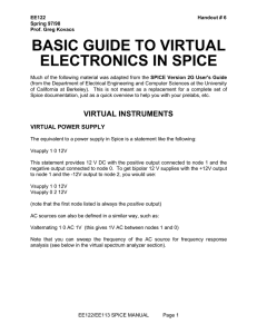 BASIC GUIDE TO VIRTUAL ELECTRONICS IN SPICE