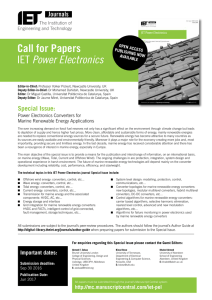 Call for Papers IET Power Electronics