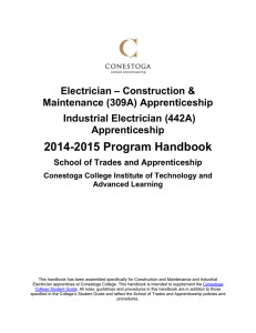 Electrician Apprenticeship Program Handbook 2014