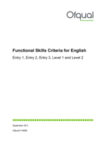 Functional Skills Criteria for English