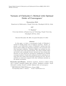 Variants of Chebyshev`s Method with Optimal Order of Convergence