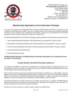 Membership Application and Confirmation Package