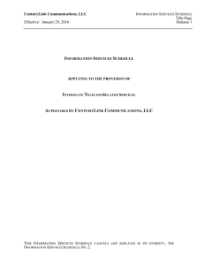 CenturyLink Communications, LLC Title Page Effective: January 29