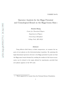 Operator Analysis for the Higgs Potential and Cosmological Bound