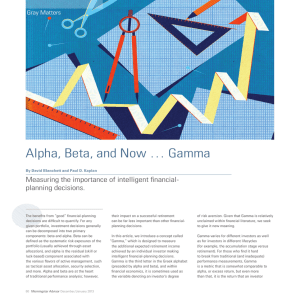 Alpha, Beta, and Now … Gamma - The Institute of Financial Planning