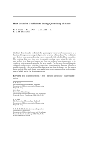 Heat Transfer Coefficients during Quenching of Steels