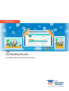 SAS Reading Records - SAS® Curriculum Pathways