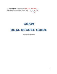 Dual Degree Guide - Columbia University School of Social Work