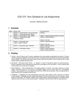 ECE 272: Term Schedule for Lab Assignments