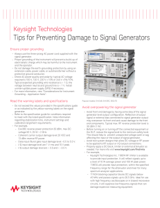 Tips for Preventing Damage to Signal Generators